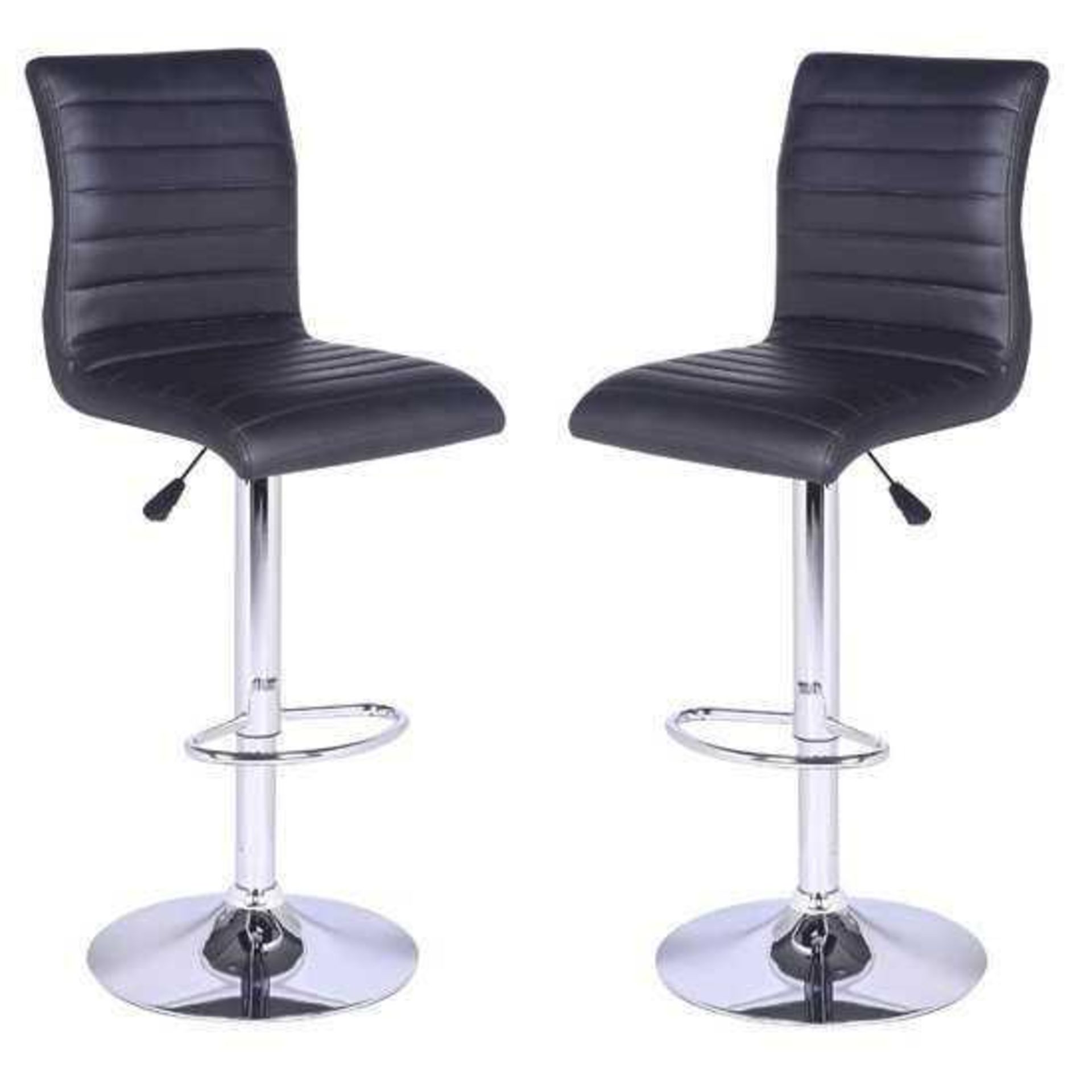 RRP £200 - Boxed 2 'Aachen' Barstools In White Faux Leather With Chrome Base