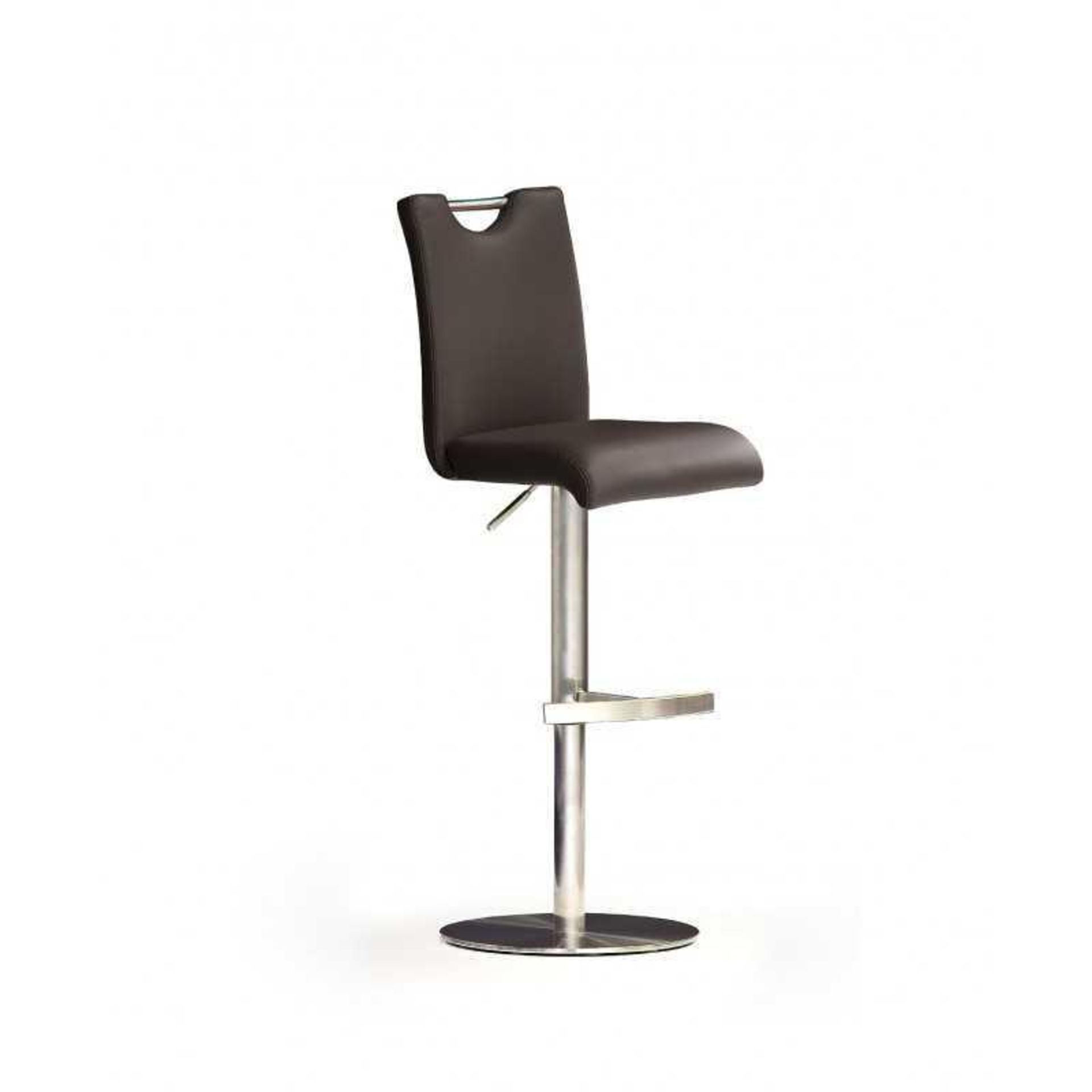 RRP £100 - Boxed 'Bardo' Barstool In Cappuccino Faux Leather With Chrome Base