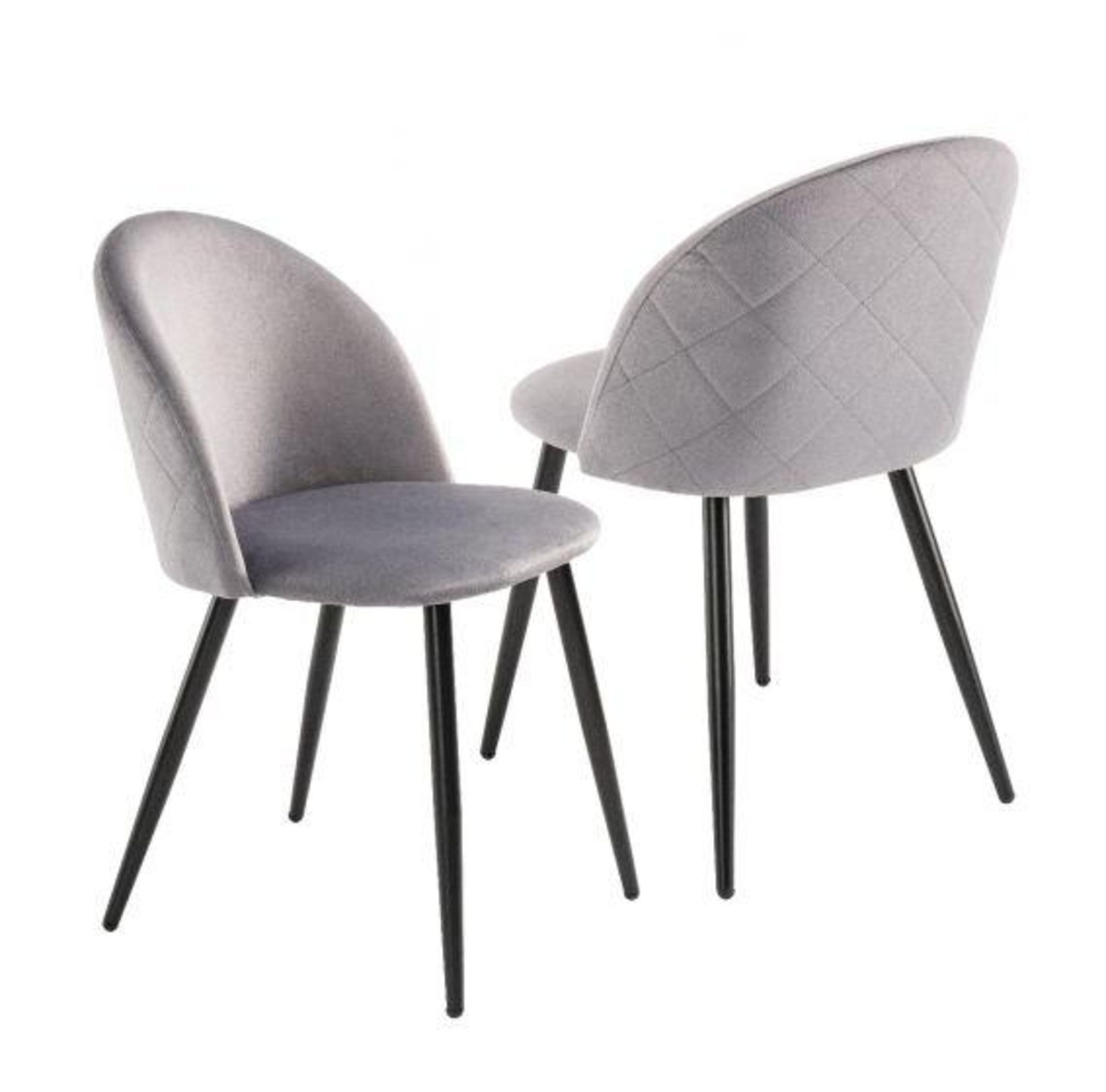 RRP £200 - Boxed 2 'Lotus' Grey Dining Chairs