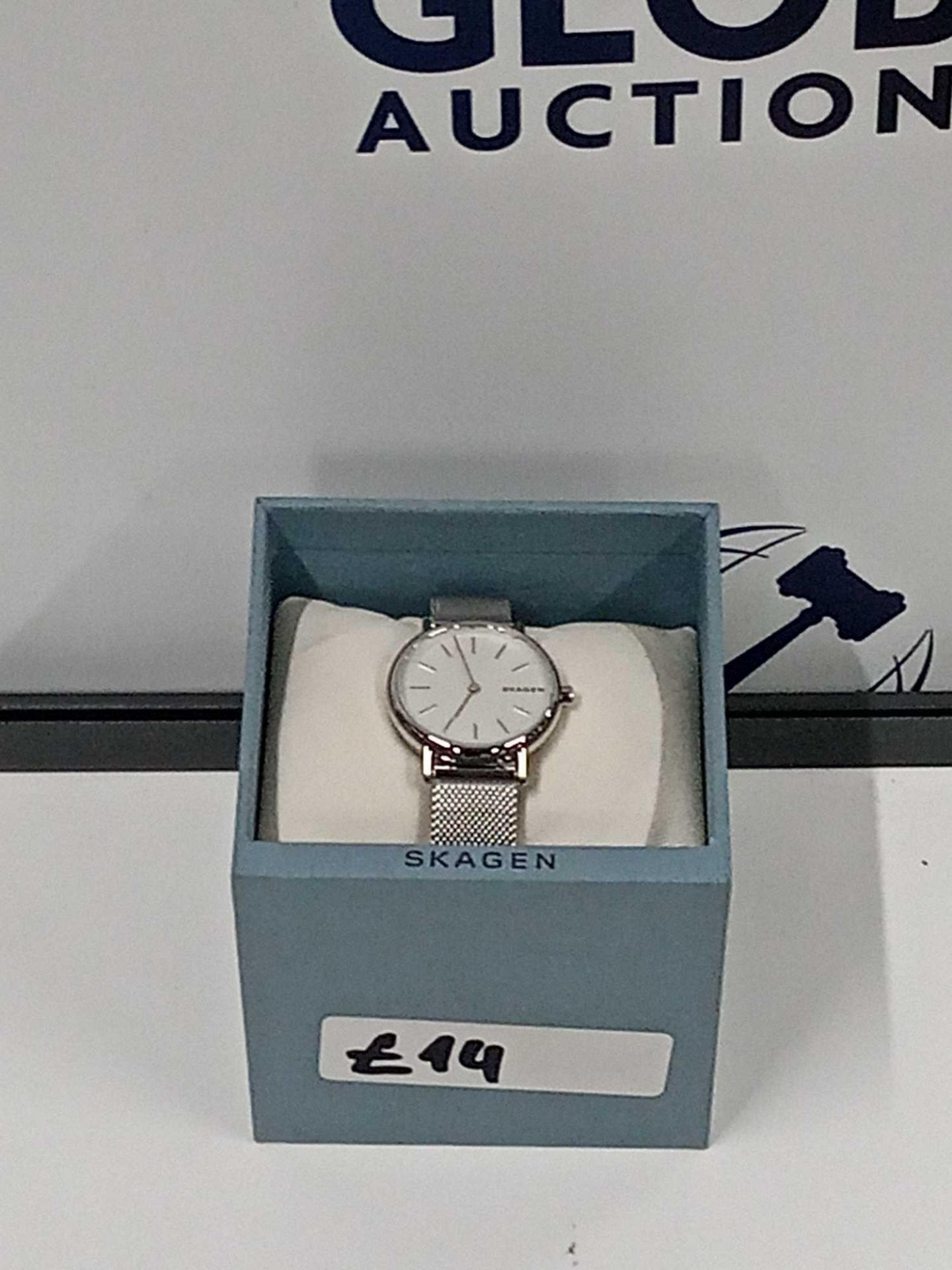 RRP £115 Boxed Silver Mesh Women's Designer Wrist Watch - Image 2 of 2