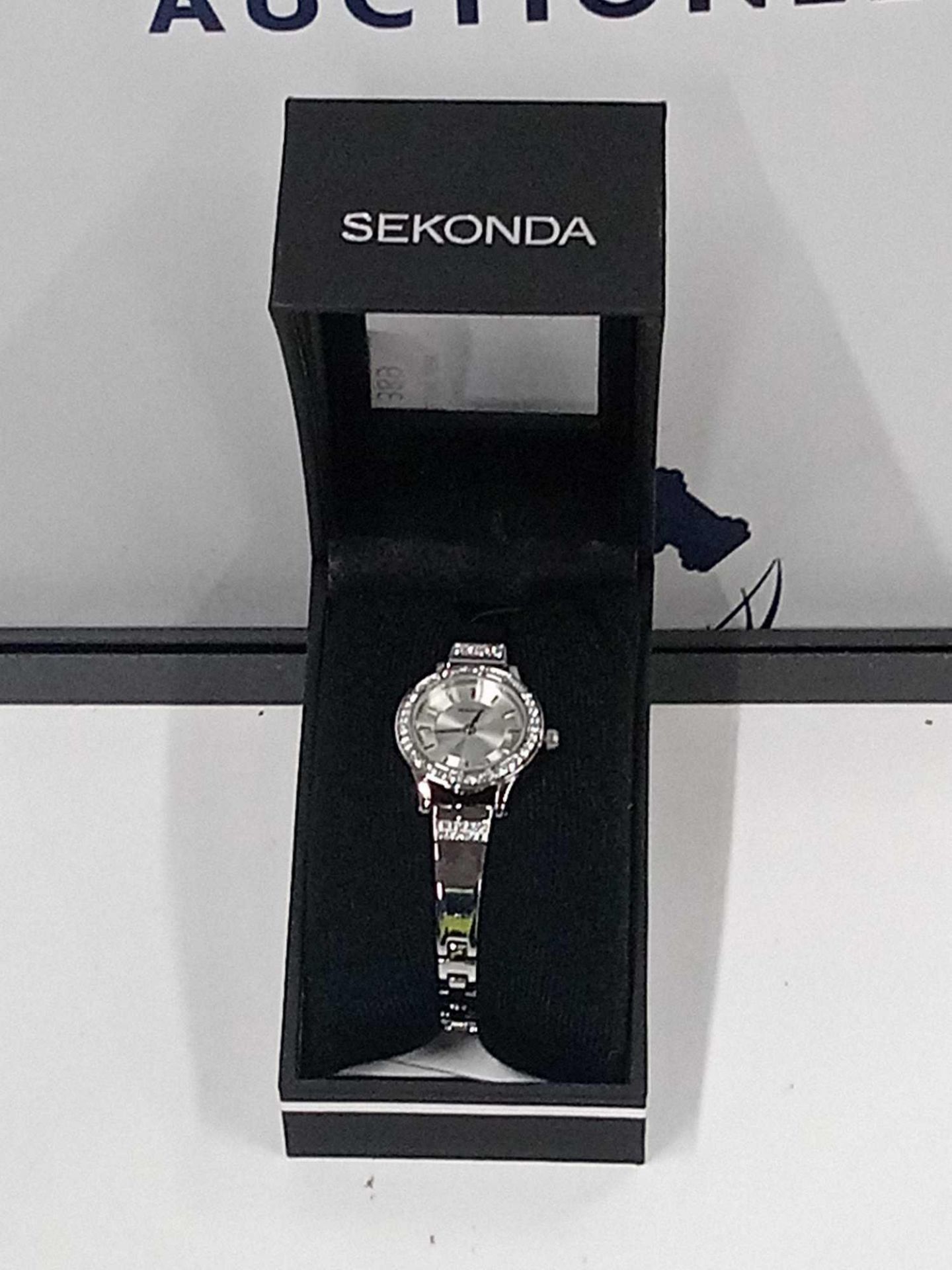 RRP £120 Boxed Sekonda Women's Silver And Crystal Slim Designer Small Face Watch