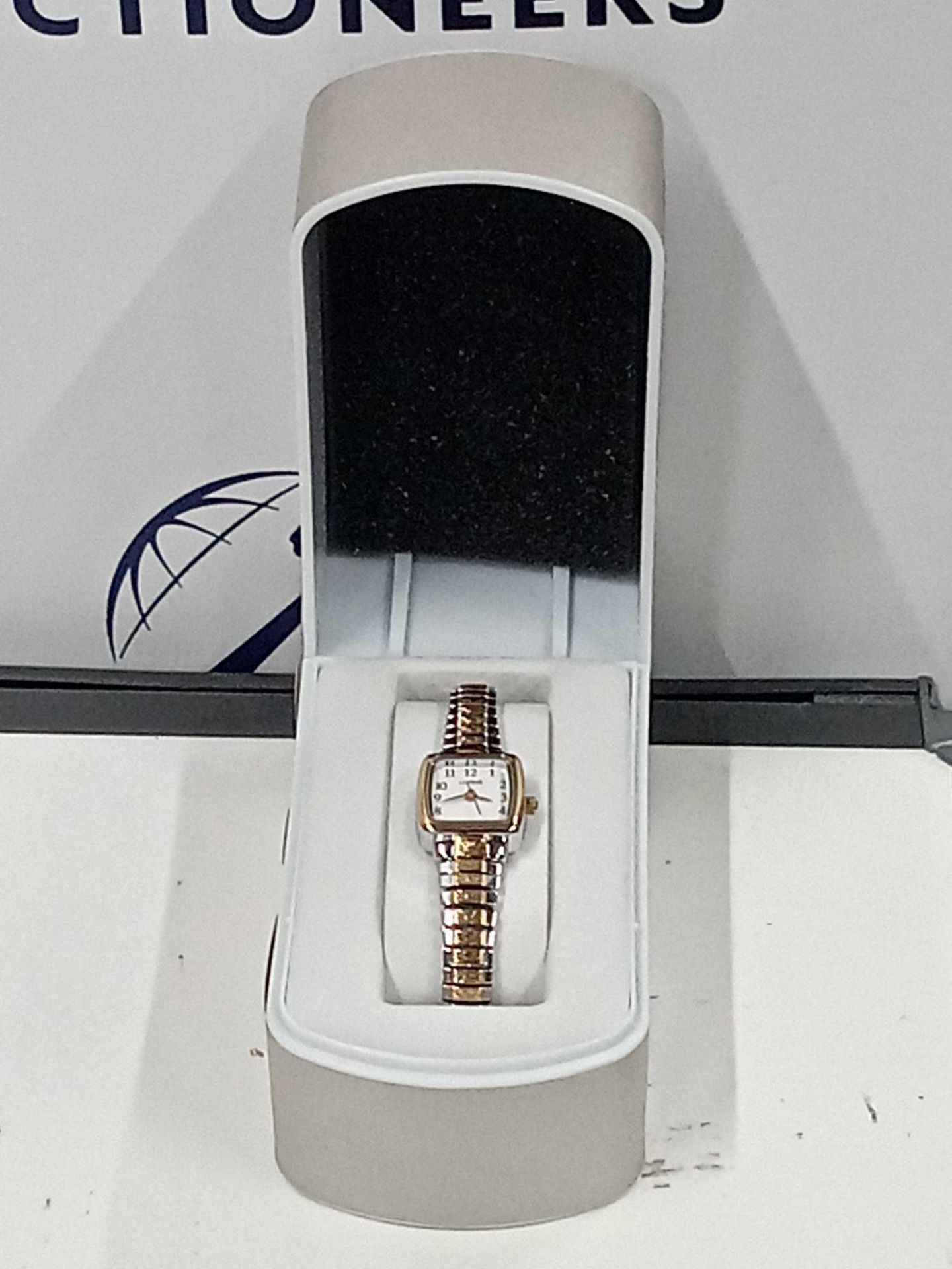 RRP £110 Boxed Lorus Rectangular Silver And Gold Faced Women's Designer Watch