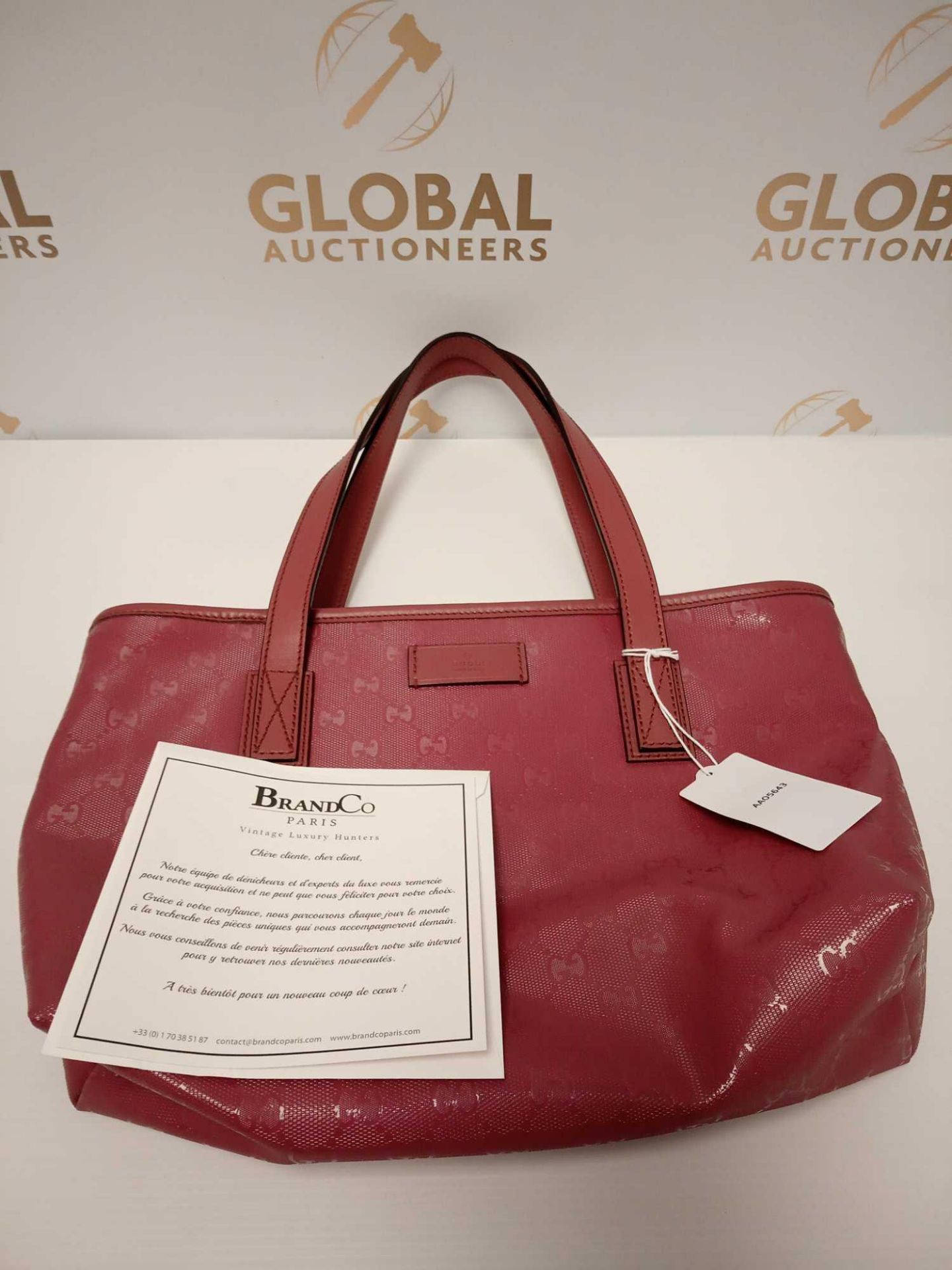 RRP £950 Gucci Rosewood Pink Coated Canvas Guccissima Imprint Tote Bag Aao5643 , Grade A - Image 3 of 5