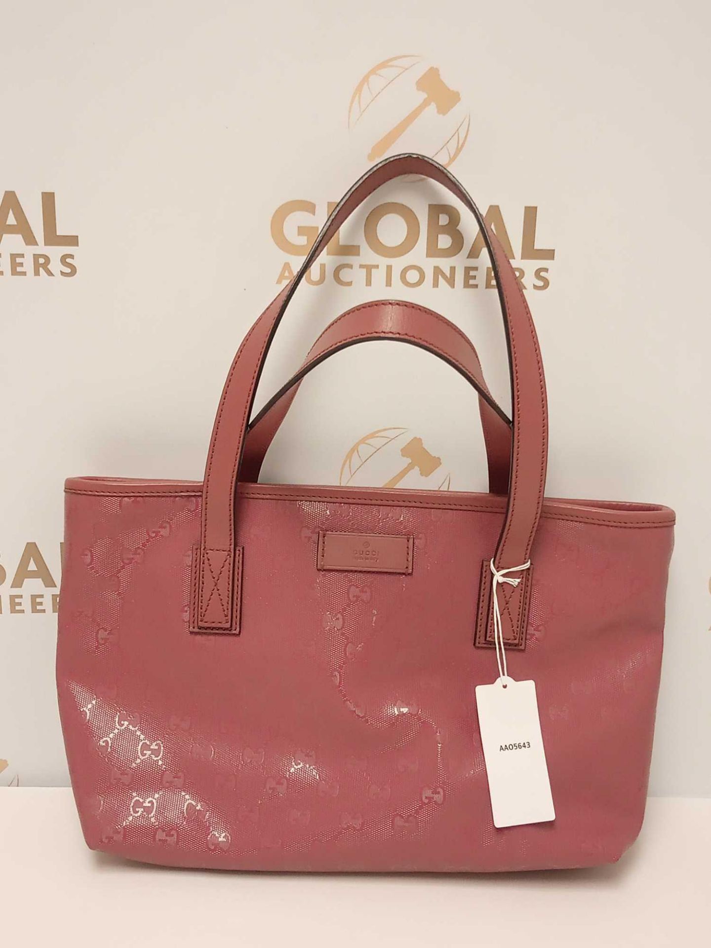 RRP £950 Gucci Rosewood Pink Coated Canvas Guccissima Imprint Tote Bag Aao5643 , Grade A