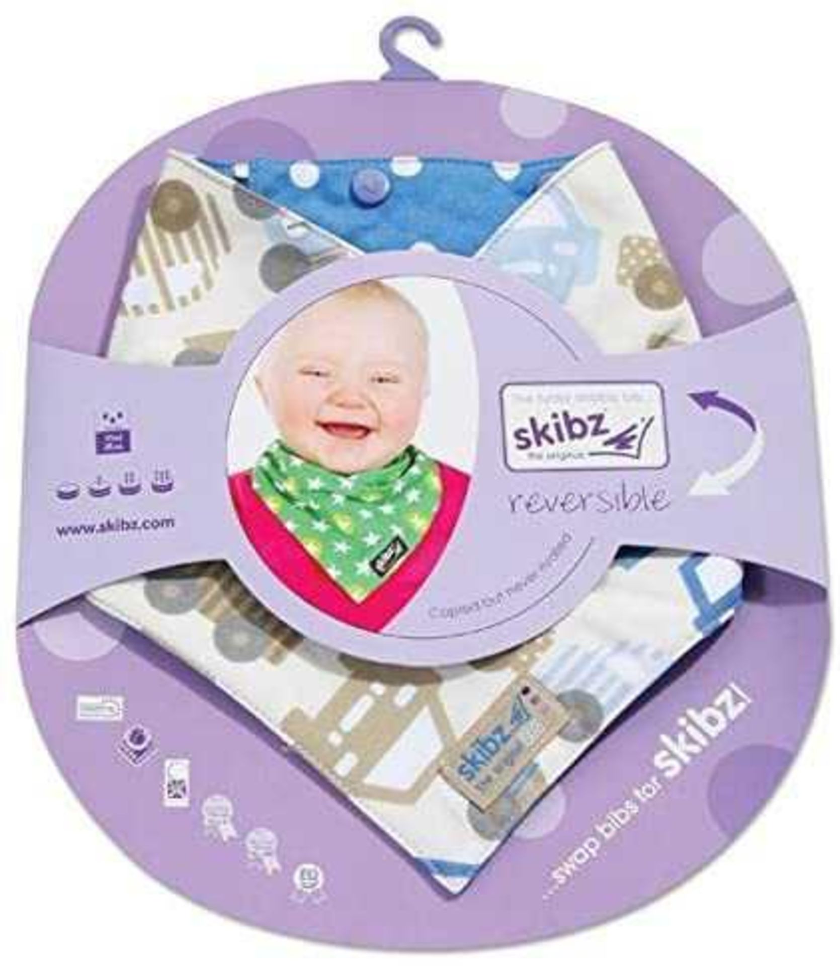 RRP £220 Lot To Contain 90 Brand New Skibz Reversible Dribble Bibs