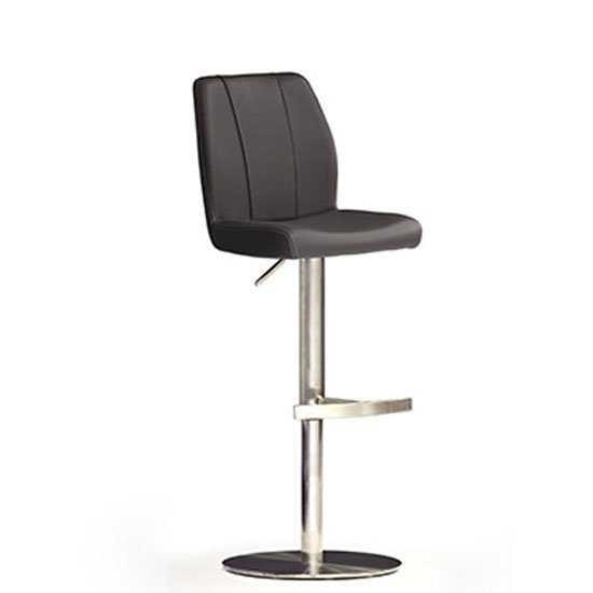 RRP £100 - Boxed 'Naomi' Barstool In Black Faux Leather With Chrome Base