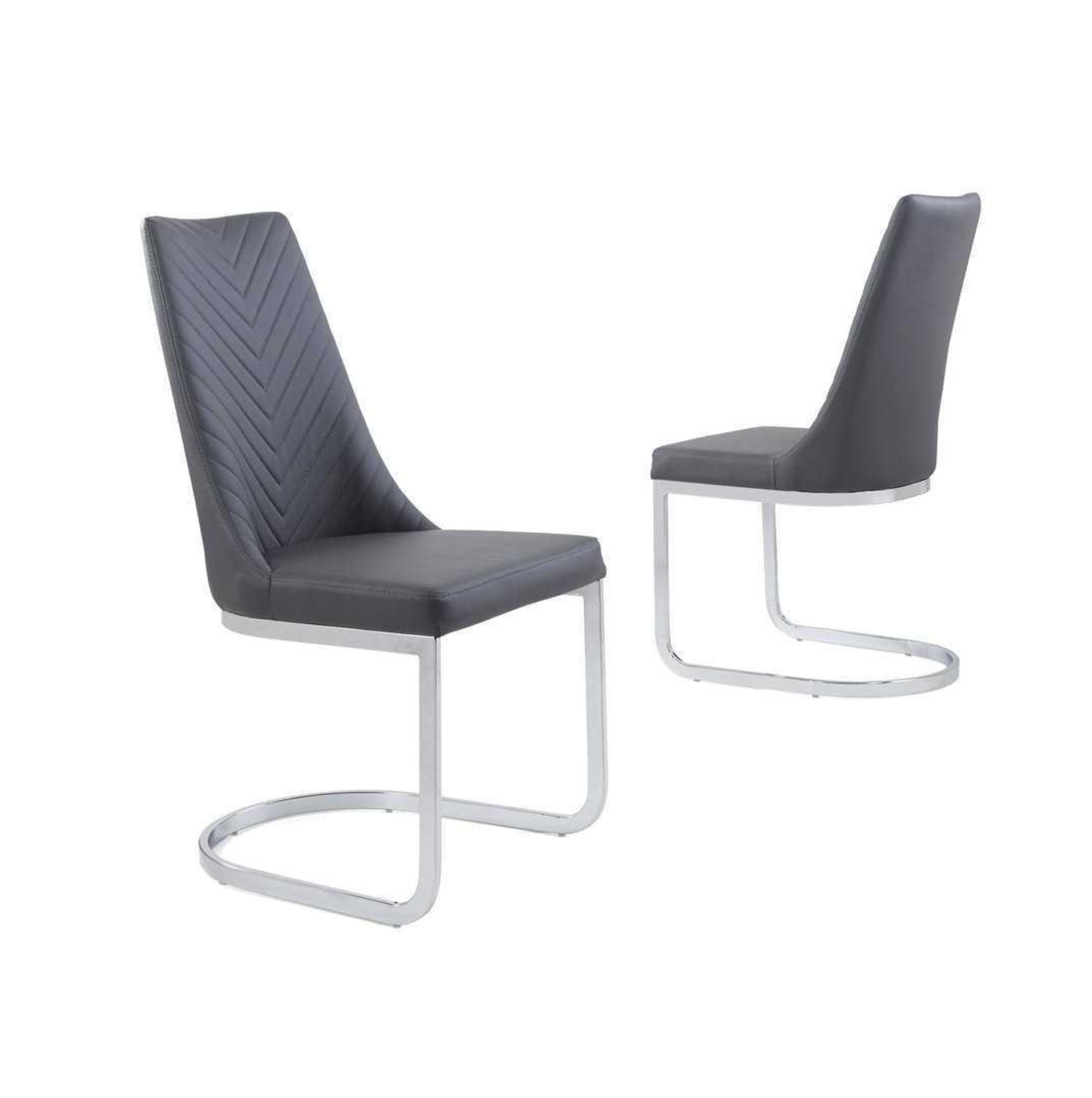 RRP £200 - Boxed 2 'Maui' Grey Dining Chairs