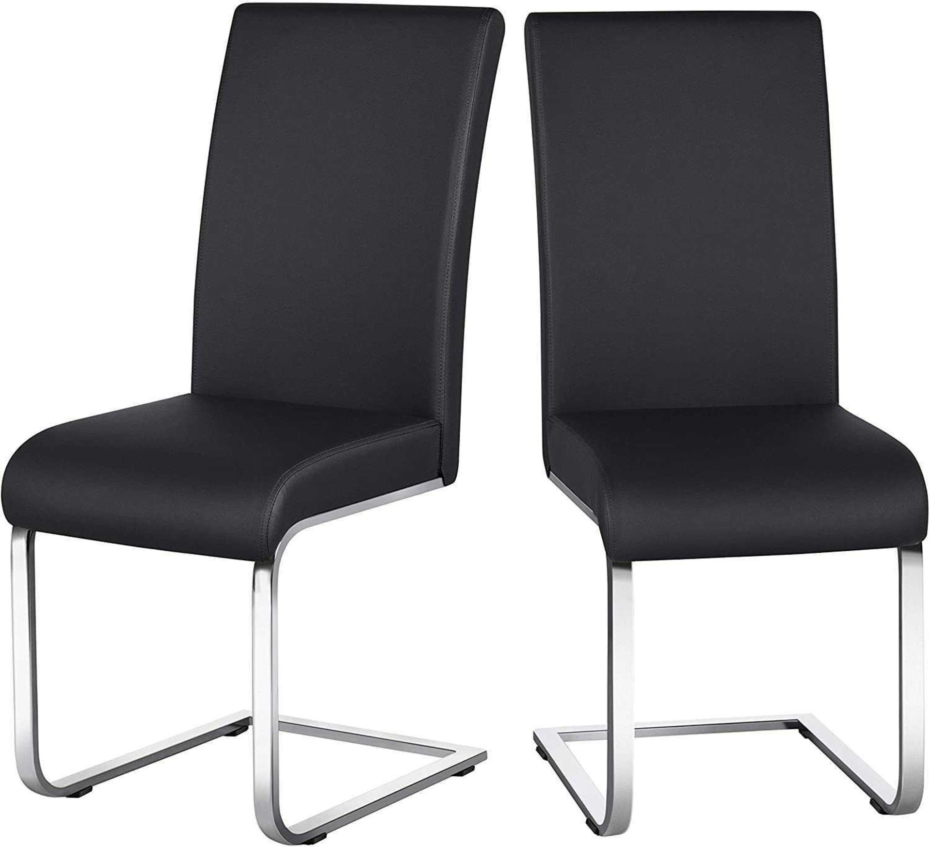 RRP £200 - Boxed 2 'Lotus' Black Dining Chairs