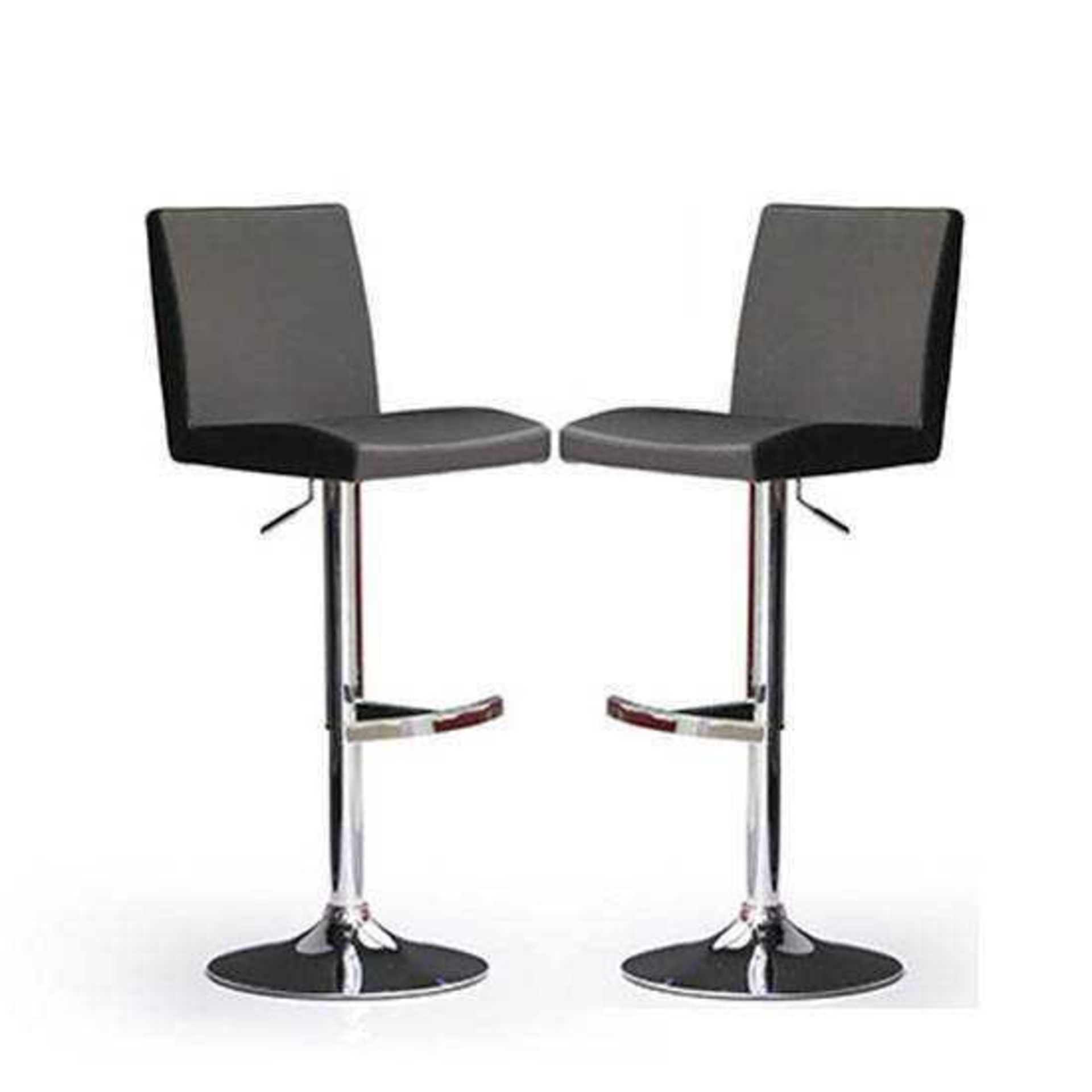 RRP £100 - Boxed 'Lopes' Barstool In Black Faux Leather With Chrome Base