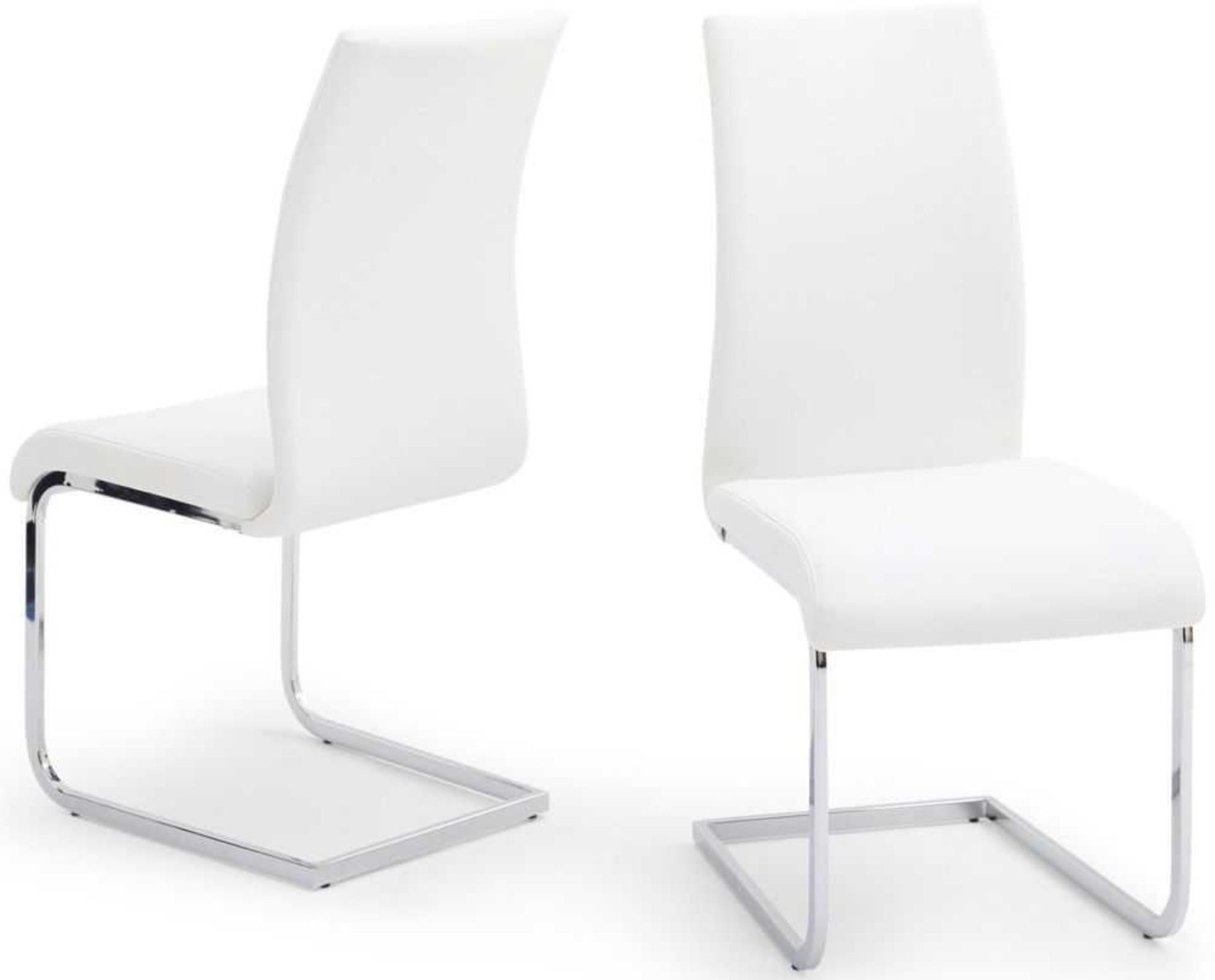 RRP £200 - Boxed 2 'Lotus' White Dining Chairs