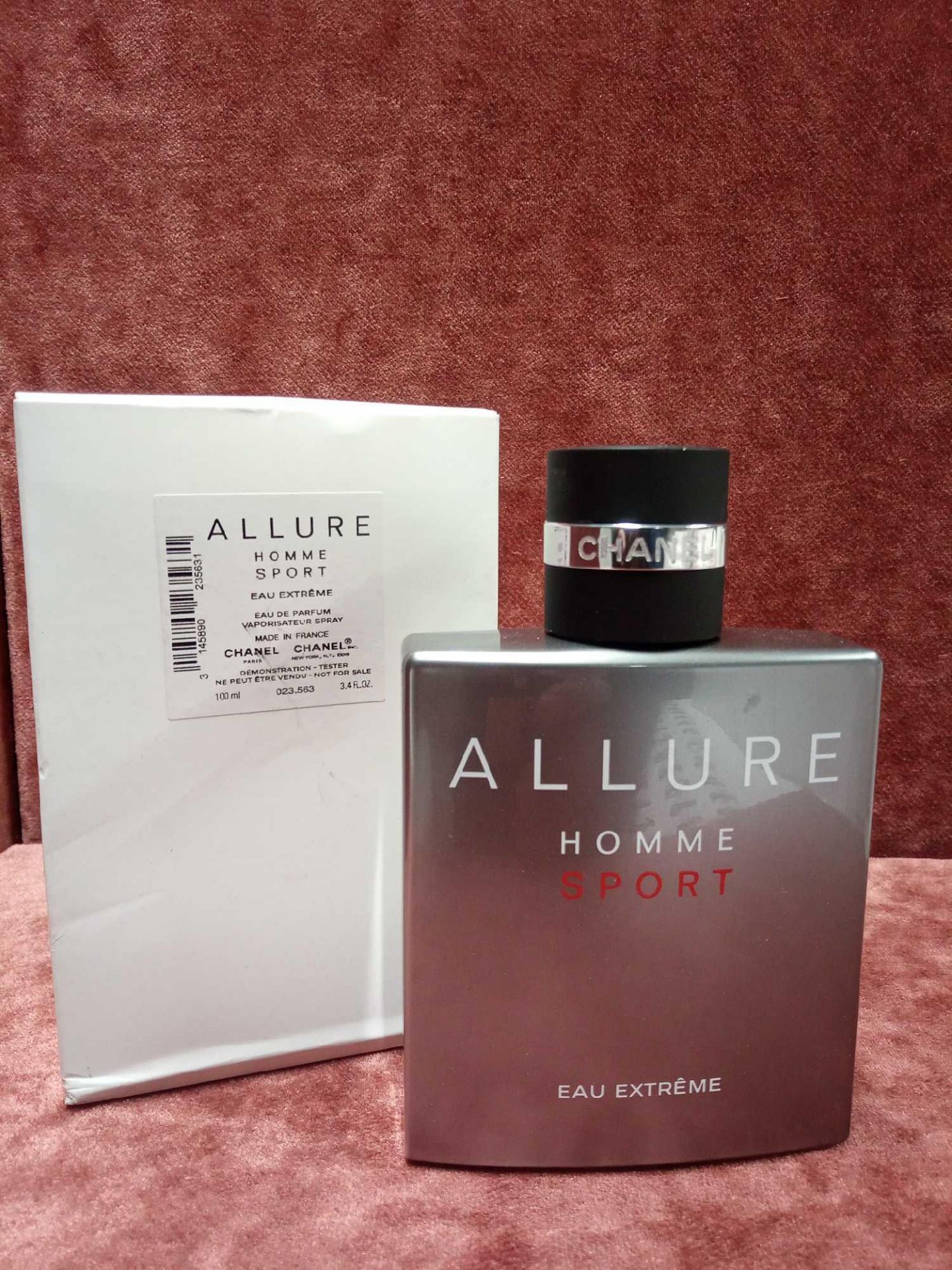 RRP £100 Boxed 100Ml Tester Bottle Of Chanel Paris Allure Homme Sport Eau Extreme Eau De Parfum Spra