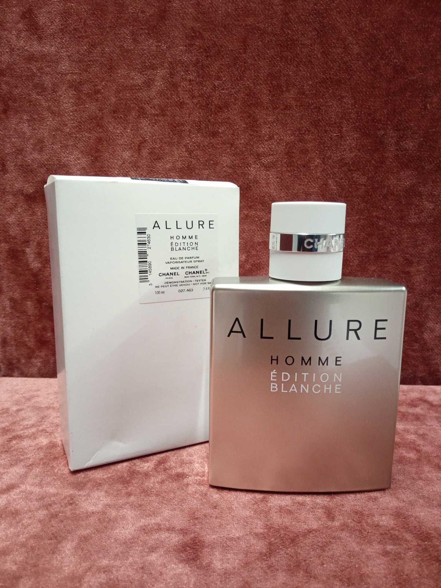 RRP £100 Boxed 100Ml Tester Bottle Of Chanel Paris Allure Homme Edition Blanche Eau De Parfum Spray