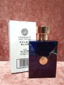 RRP £50 Boxed 100Ml Tester Bottle Of Versace Pour Homme Dylan Blue Eau De Toilette Spray