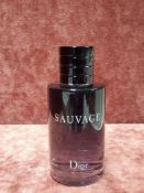 RRP £70 Unboxed 100Ml Tester Bottle Of Dior Sauvage Edt Spray Ex-Display
