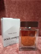 RRP £70 Boxed 100Ml Tester Bottle Of Dolce And Gabbana The One For Men Edt Spray