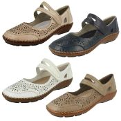 RRP £200 Lot To Contain 4 Boxed Assorted Rieker Anti-Stress Ladies Designer Shoes In Assorted Sizes
