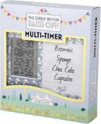 RRP £130 Lot To Contain 10 Brand New Boxed Great British Bake Off Multi Timers With Whiteboard