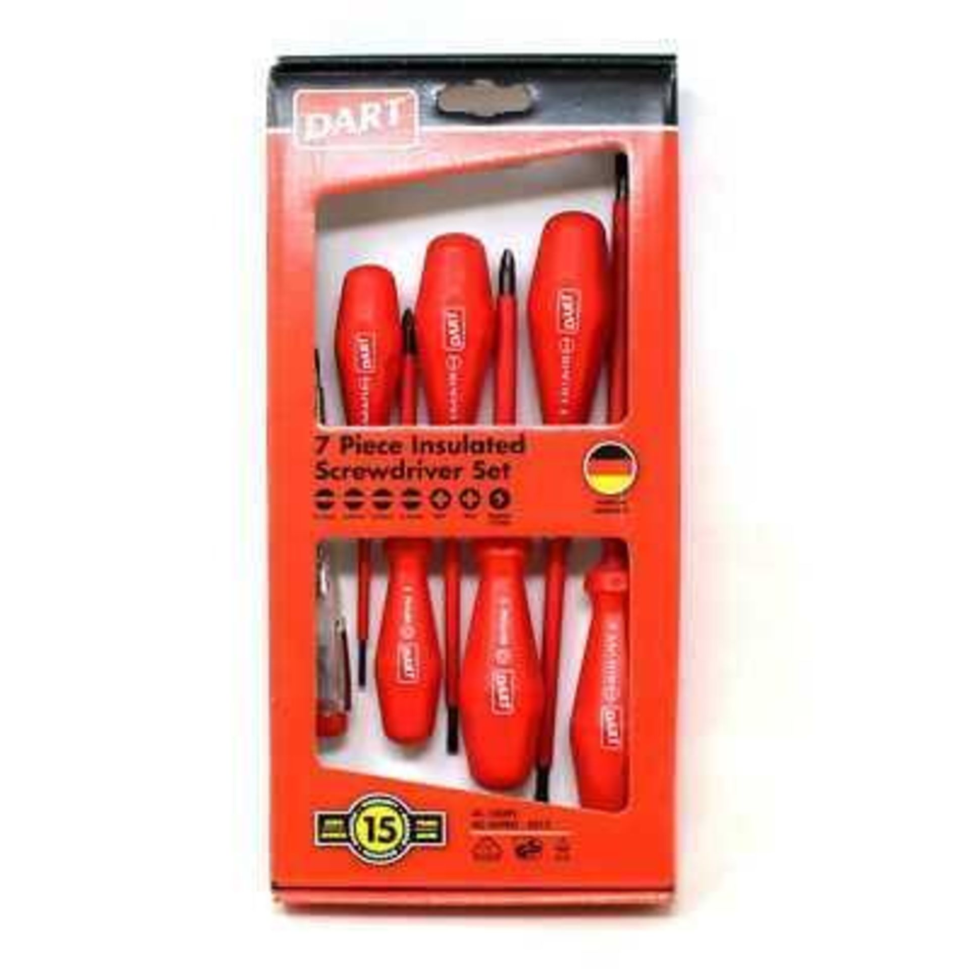 RRP £200 Lot To Contain 5 Brand New Dart Boxed 7-Piece Insulated Screwdriver Sets