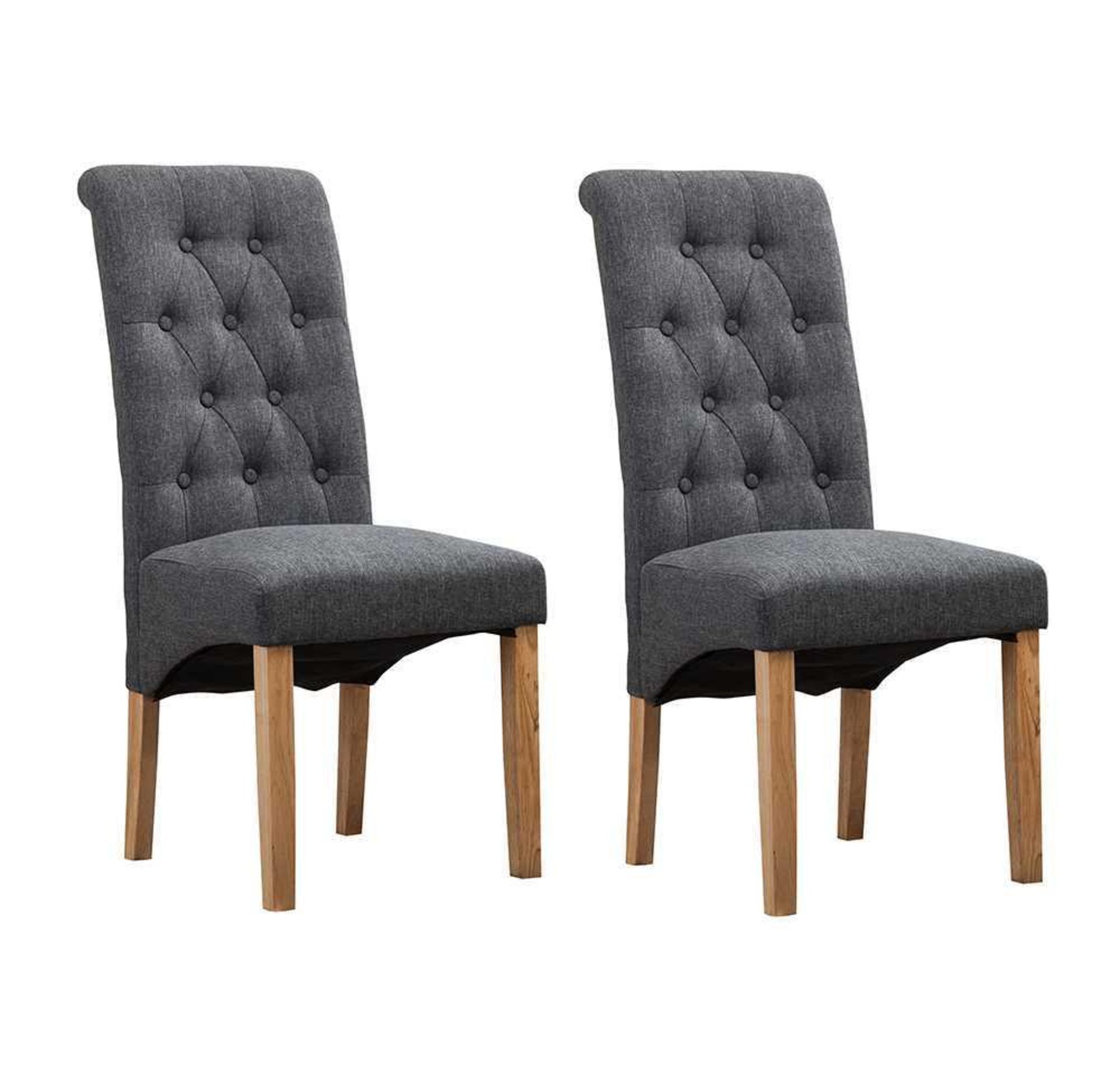 RRP £150 Boxed 2 Fey Fabric Dining Chairs Brown