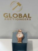 RRP £150 Unboxed Women's Designer Guess Rose Gold And Crystal Design Stainless Steel Wrist Watch