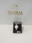 RRP £130 Boxed Designer Women's Silver And Crystal Design Wrist Watch