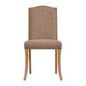 RRP £115 Boxed 2 Evesham Dining Chairs In Beige/Oak
