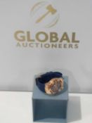 RRP £150 Unboxed Guess Designer Women's Blue Rubber Strap And Rose Gold Wrist Watch
