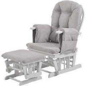 RRP £200 Lot To Contain Unboxed Haywood Reclining Nursing Chair In Fabric Colour Grey