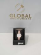 RRP £110 Boxed Jasper Conran Women's Rose Gold And Pink Leather Designer Wrist Watch