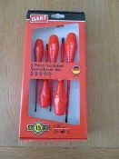 RRP £150 Lot To Contain 5 Boxed Set Of 5 Piece Insulated Screwdrivers