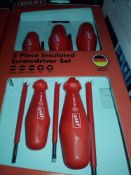 RRP £150 Lot To Contain 5 Boxed Set Of 5 Piece Insulated Screwdrivers