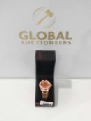 RRP £120 Boxed Sesky Rose Gold And Crystal Design Women's Designer Watch