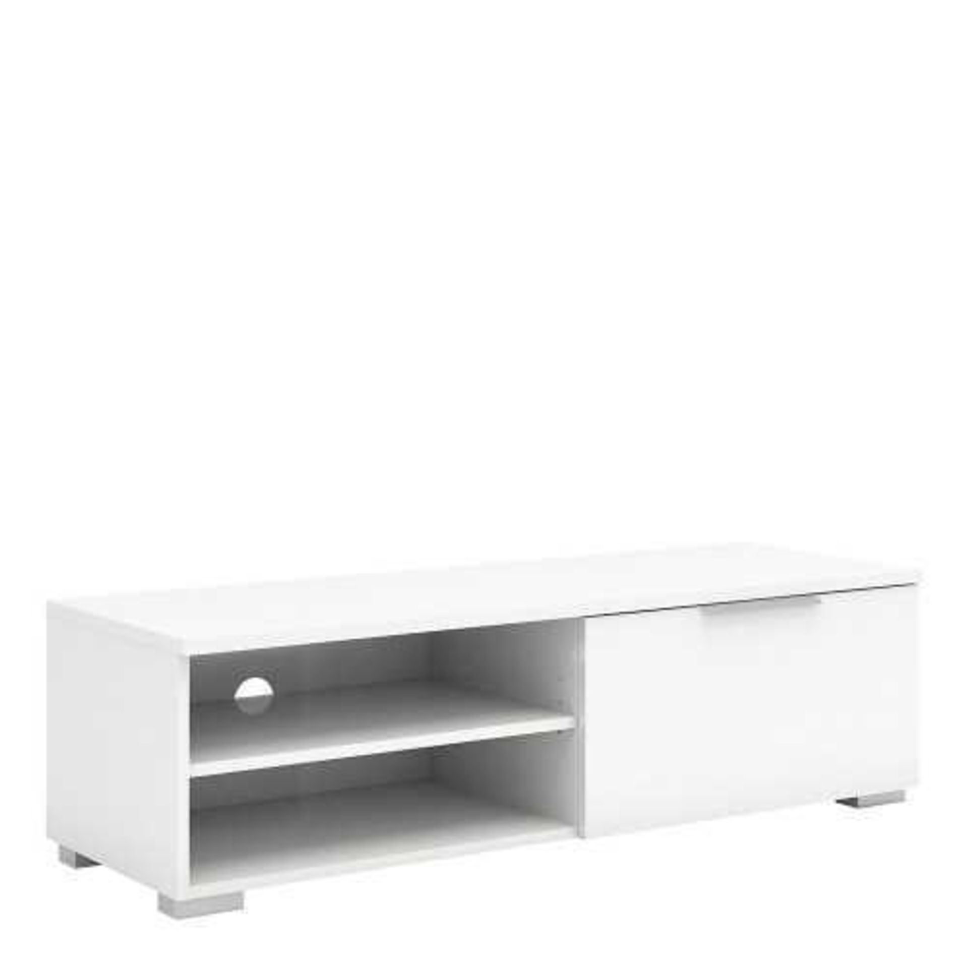 RRP £200 - New Boxed 'Mikado' Television Unit In White High Gloss