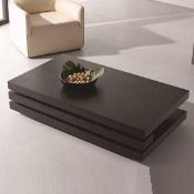 RRP £270 - Boxed 'Palma' Rectangular Coffee Table In Black Oak Veneer