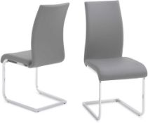 RRP £400 - Boxed 4 'Paulo' Grey Dining Chairs (Appraisals Available On Request) (Pictures For