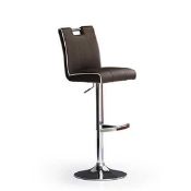 RRP £100 - Boxed 'Casta' Barstool In Brown Faux Leather With Chrome Base (Appraisals Available On