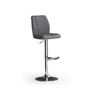 RRP £100 - Boxed 'Naomi' Barstool In Grey Faux Leather With Chrome Base (Appraisals Available On
