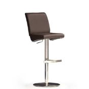 RRP £100 - Boxed 'Diaz' Barstool In Brown Faux Leather With Chrome Base (Appraisals Available On