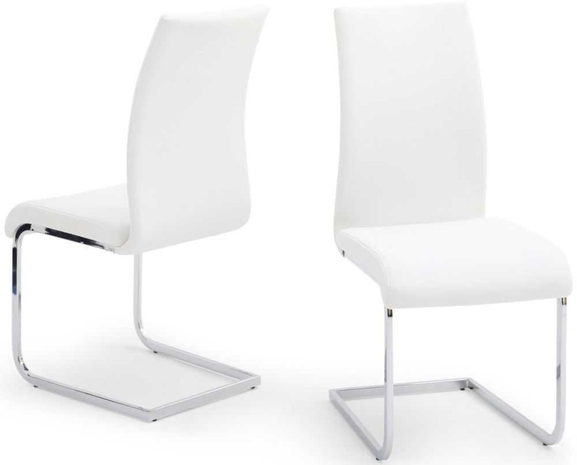 RRP £200 - Boxed 2 'Lotus' White Dining Chairs (Appraisals Available On Request) (Pictures For