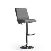 RRP £100 - Boxed 'Diaz' Barstool In Grey Faux Leather With Chrome Base (Appraisals Available On