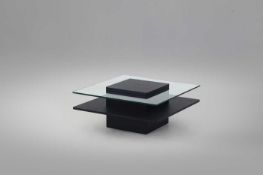 RRP £300 - Boxed 'Pompeii' Coffee Table In Black Ash Finish With Glass Top (Appraisals Available