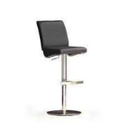 RRP £100 - Boxed 'Diaz' Barstool In Black Faux Leather With Chrome Base