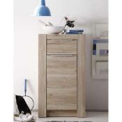 RRP £100 - New Boxed 'Cougar' Oak Finish 1 Drawer 1 Door Chest