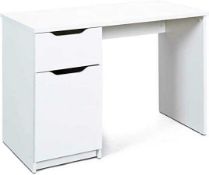 RRP £190 - Boxed 'Westphalen' 1 Door, 1 Drawer Office Desk In White Melamine Coated Wood