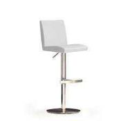 RRP £100 - Boxed 'Lopes' Barstool In White Faux Leather With Chrome Base (Appraisals Available On