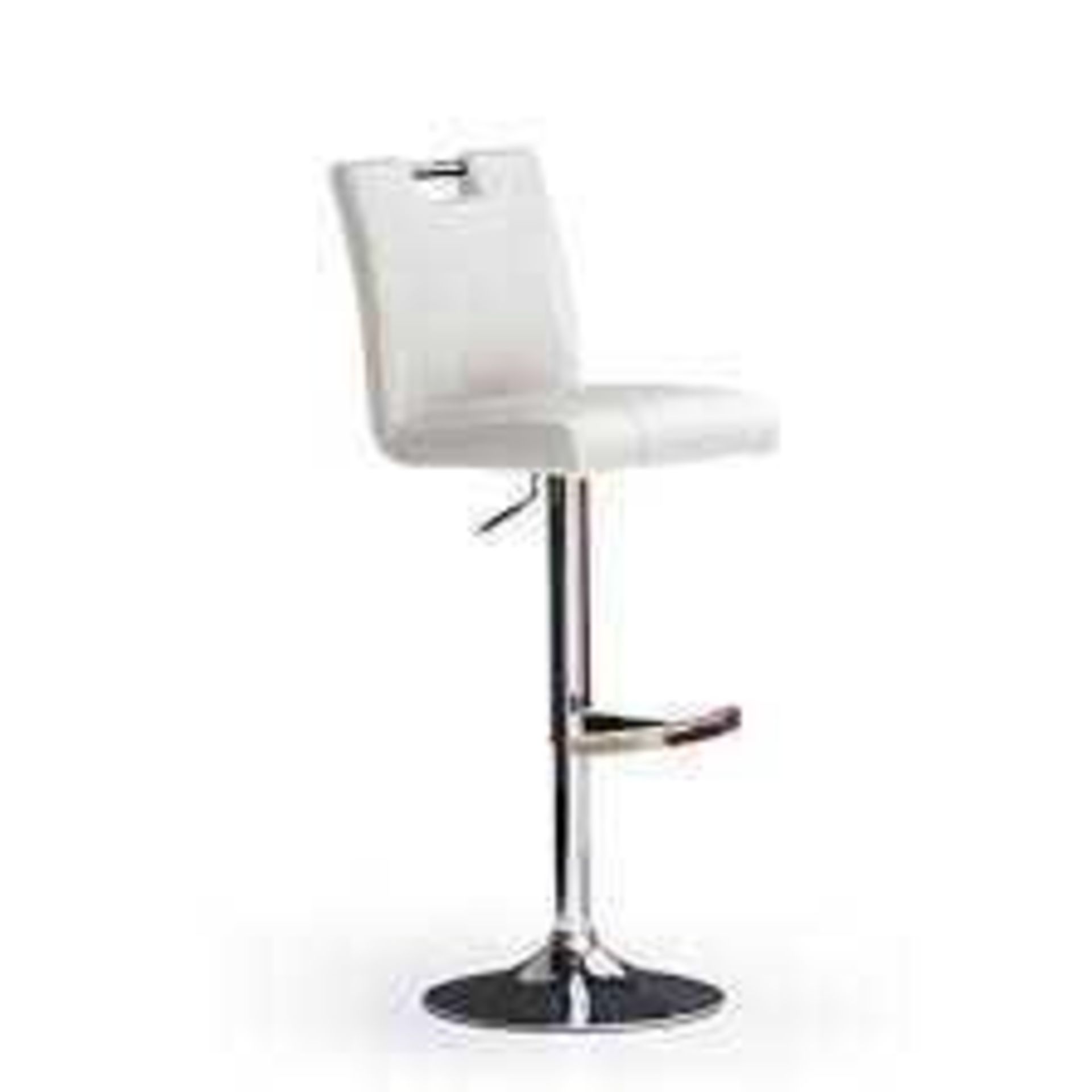 RRP £100 - Boxed 'Casta' Barstool In White Faux Leather With Chrome Base