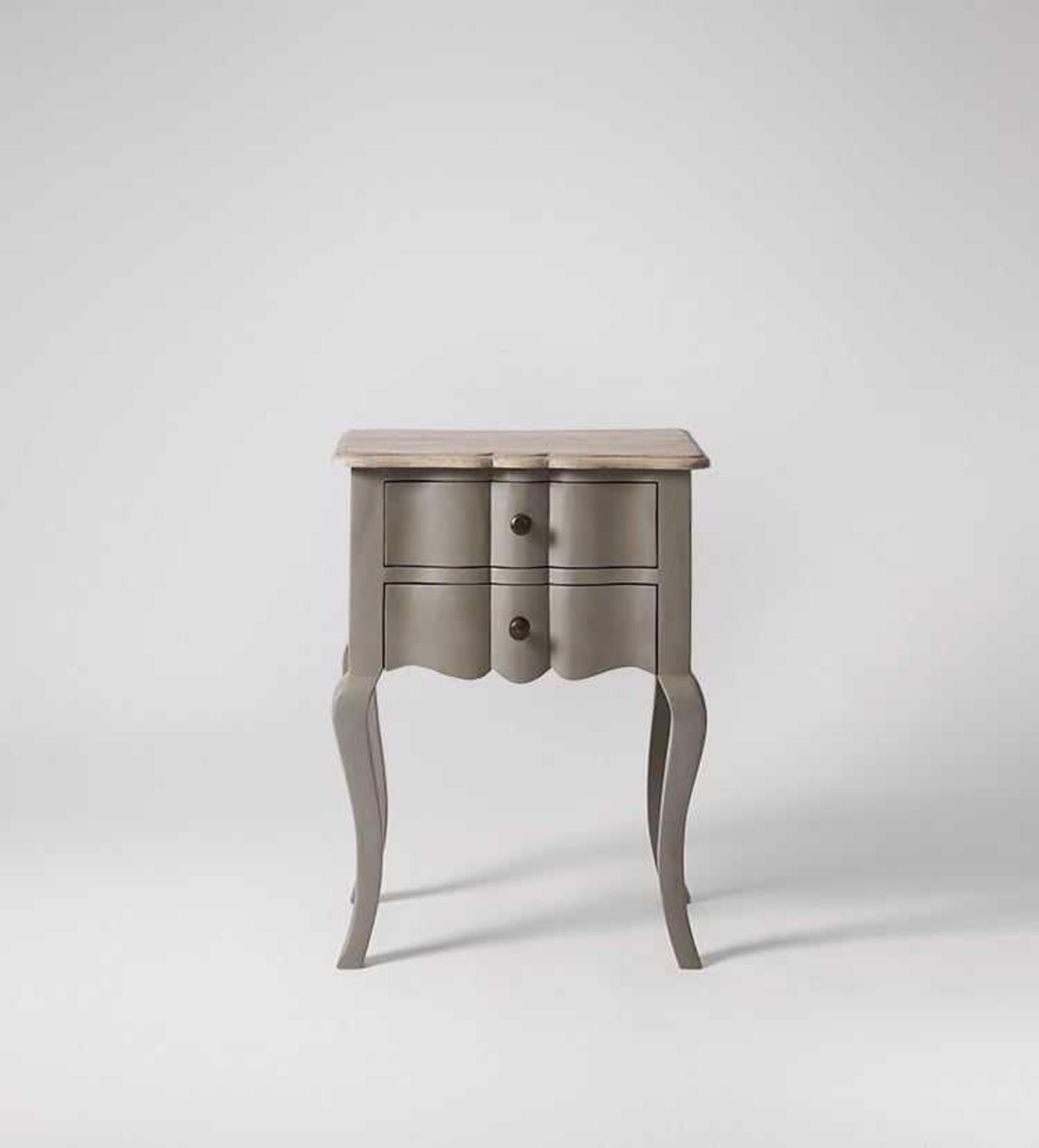 RRP £200 Boxed Designer Swoon Arielle Bedside Table In French Grey