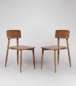 RRP £250 2 Boxed Swoon Designer Mela Dining Chairs In Oak