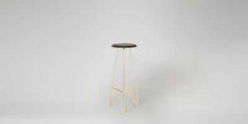 RRP £100 Boxed Swoon Designer Kato Stool In Gold Leaf