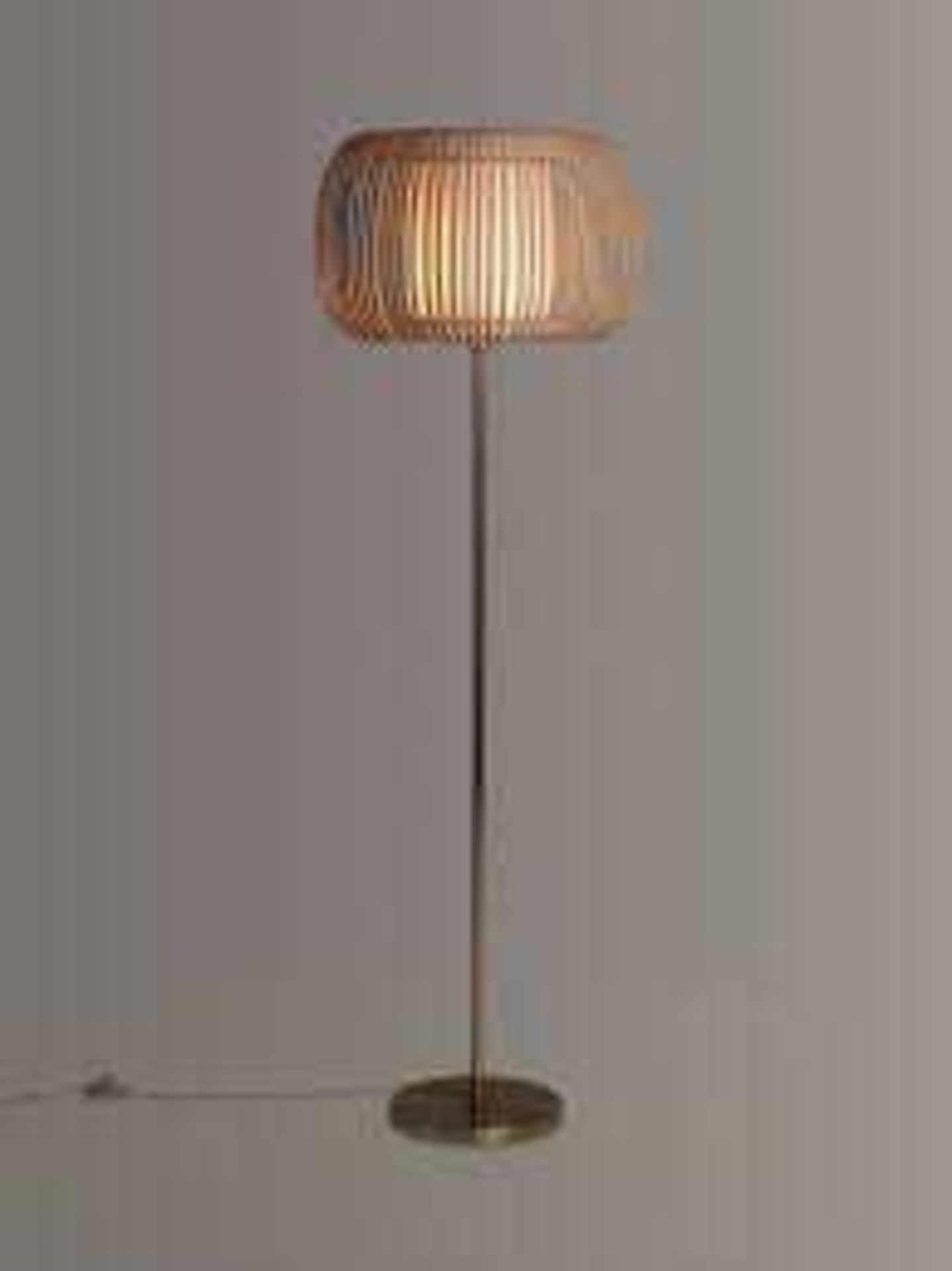 RRP £175 When Complete Boxed John Lewis Harmony Floor Lamp Natural Fabric Shade